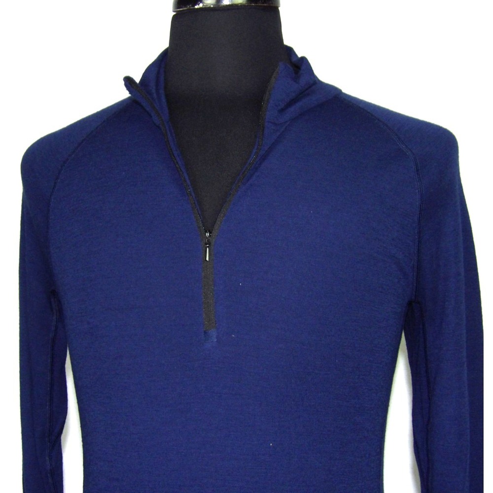 Icebreaker Merino BodyFit Basics 200 Navy Blue 1/4 Zip Base Layer Men's Large